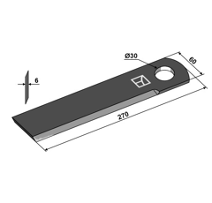 Couteau pour broyeur DOMINONI 12181 adaptable - Blacksteel©