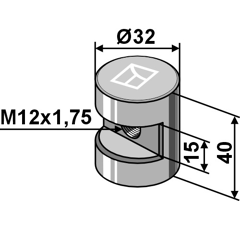 Bride de fijación CARRE 50203114 adaptable - BlackSteel©