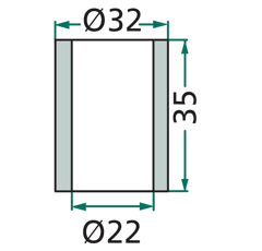 Entretoise 35x22 pour broyeur AGROMEC adaptable 