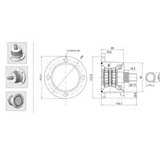 Palier 4 trous pour déchaumeur à disque GREGOIRE & BESSON 90314012 adaptable