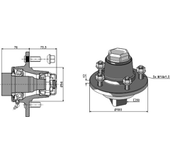 Radnabe Ø 180 mm für Scheibenegge LEMKEN 5498893 Nachbau