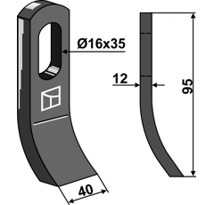Fléau 95 mm pour VOTEX F470307 adaptable