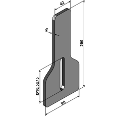 Abstreifer 200 mm für Walze 00029738 Nachbau  