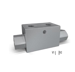 Sperrblock, einfachwirkend, 45 l/min,4x Einschraubgewinde 3/8",Gesamtlänge 148 mm, Breite 35 mm,Höhe 45 mm  VBPSE38