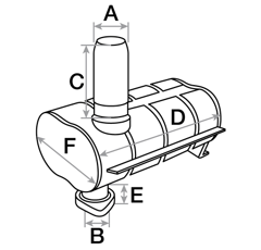 Pot d'échappement pour tracteur RENAULT 7700036561 adaptable