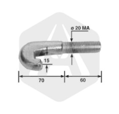 Gancho galvanizado 150 mm adaptable