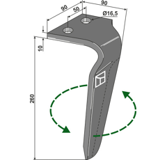 Dent herse G Celli 260x90 622732 adaptable - BlackSteel©