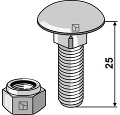 Perno M10 x 1,5 x 25 mm con tuerca para rodillo packer AMAZONE DA083 adaptable