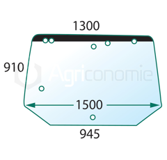 Vitre arrière pour tracteur CASE IH 82016997 adaptable