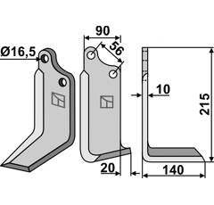 Lame droite pour Fraise/Rotavator MASCHIO/GASPARDO M09400418 adaptable -