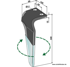 Kreiseleggenzinken , beschichtet - rechts RHMAS75RD RH passend zu Maschio