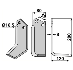 Fräsmesser - rechts RAB04R Rabe Nachbau