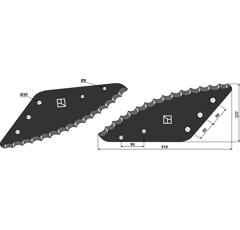 Couteau pour mélangeuse SEKO 244790600 adaptable - Blacksteel©