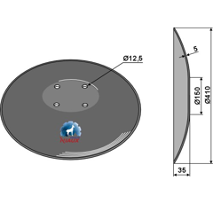 Disque lisse ∅410x5 pour déchaumeur 4 trous adaptable - Blacksteel©