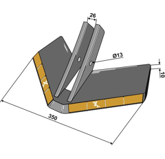 Flügelschar 350mm - Hartmetall - Mehrere Marken