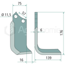 Lame gauche 176 x 139 x 6 mm pour fraise AGRIC adaptable