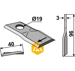 Couteau pour faucheuse PÖTTINGER 434995 adaptable - Blacksteel©