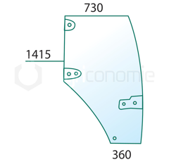 Türscheibe re. - Landmaschine CASE IH 192004A6 - Nachbau