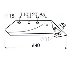 Wechselspitzenschar rechts für Pflug KVERNELAND 6773006 Nachbau