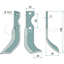 Lame gauche 198 x 30 x 78 x 6 mm pour fraise FERRARI adaptable