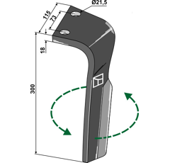 Dent gauche pour herse rotative LEMKEN 3377013 adaptable - Blacksteel©