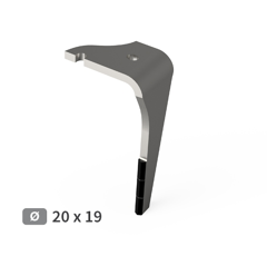 Dent de herse rotative Droite 3 plaquettes carbure VOGEL & NOOT KZ400005D adaptable