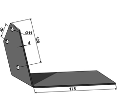 Lame droite 175 mm pour bineuse THYREGOD 97655452 adaptable - BlackSteel©