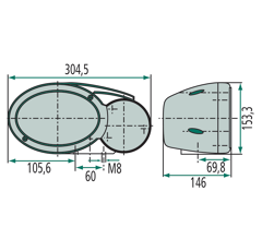 Phare principal droit pour tracteur FENDT G930900020070 adaptable