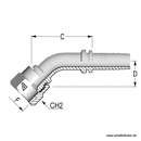 Pressnippel Bogen Interlock, 45° DN19IL1116JICIG45 Alfagomma