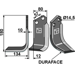 CEL-19L.D  Fräsmesser DURAFACE 180x80mm, links, Celli 722548