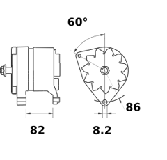 Alternateur MAHLE LETRIKA 14 V - 80 A / MG 541