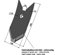 Pointe de soc pour LEMKEN 3374443 adaptable - BlackSteel©