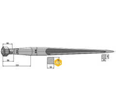 Frontladerzinken KVERELAND 221155 Nachbau