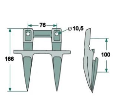 Doigt double pour barre de coupe DEUTZ-FAHR 06236756 adaptable