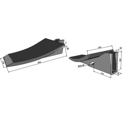 Soc 350 mm pour cultivateur SAPHIR 583000075 adaptable