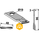Couteau pour faucheuse PÖTTINGER 434979 adaptable - Blacksteel©