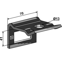 Bride de fixation pour dent 45 x 12 mm adaptable BlackSteel©