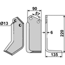 Fräsmesser Rechts 220 x 90 Howard Nachbau