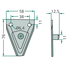 Section lisse avec tenon pour barre de coupe BUSATIS 580201101 adaptable