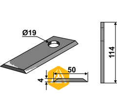 Couteau pour faucheuse KVERNELAND KM1380-0065 adaptable - Blacksteel©