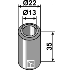 Buchse 35x13 für Häcksler BOMFORD – Nachbau  