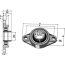 Palier de serrage ovale UCFL 30 mm adaptable - BlackSteel©