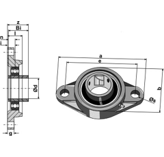 Rodamiento ovalado UCFL 30 mm adaptable - BlackSteel©