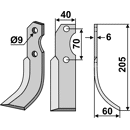 Fräsmesser Rechts 205 x 40 Brumital-Agris BRU13R Nachbau