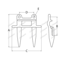 Doigt double pour barre de coupe 157 x 99 x 96 mm adaptable