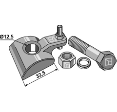 Support de dents complet pour KVERNELAND VF06565650 adaptable - BlackSteel©