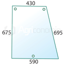 Vitre latérale droite pour machine agricole CASE IH 248719A1 adaptable