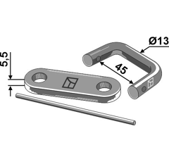 Raccord Ø 13 x 45 mm pour chaîne à épandeur adaptable