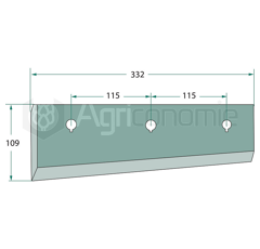 Couteau hacheur pour presses à balles 332 x 109 mm WELGER 0982251300 adaptable