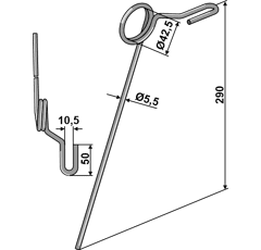 Dent 290 x 5,5 mm pour herse THYREGOD 97700290 adaptable - BlackSteel©